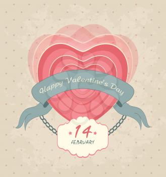 Happy Valentine's Background With Title Inscription And Hearts