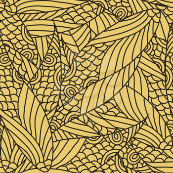 Seamless Abstract Yellow And Black Pattern