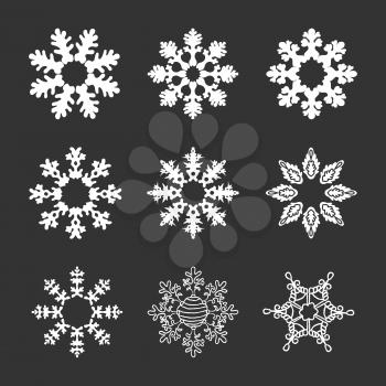 Set Of Decorative Christmas Snowflakes
