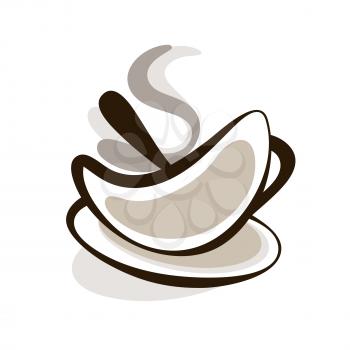 Vector Outline Hot Silhouette Cup Of Coffee 