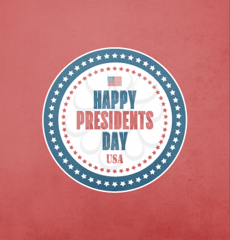 Presidents Day Card With Grunge Radiant Background