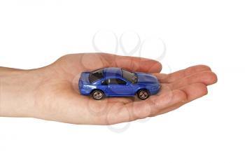 Royalty Free Photo of a Person Holding a Toy Car