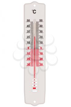 Plastic thermometer isolated on the white background