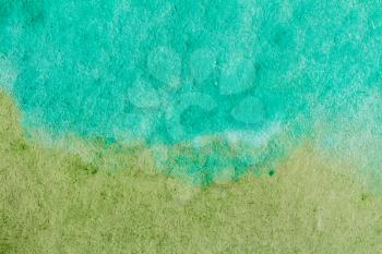 Abstract green background. Water color paint on paper