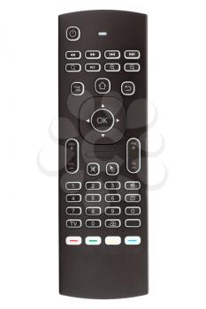 Black remote controller isolated on white background