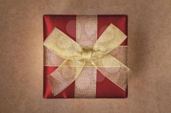 Luxury gift box on the cardboard background