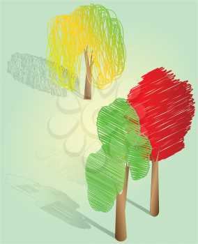 Royalty Free Clipart Image of Trees