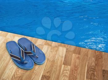 Slippers near the pool