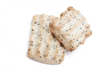 Two delicious cookies located on the white background