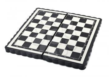 Chess board on the white background
