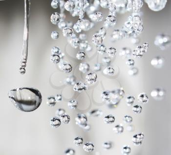 Flying water drops