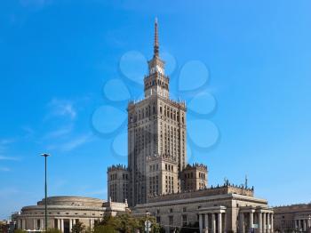 Palace of culture and science in Warsaw city, Poland