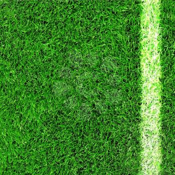 Green football field grass with line