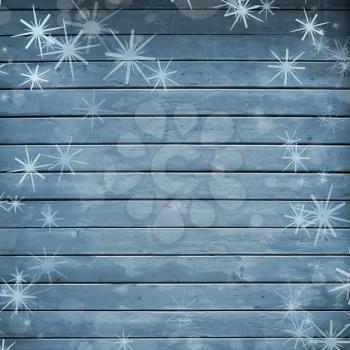 Winter wooden decor with snowflakes 
