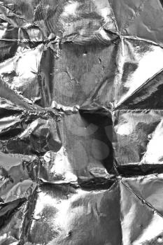 Crushed silver foil background