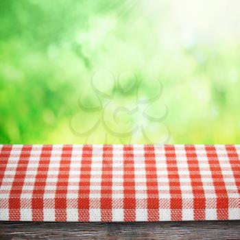 Table cloth and nature background