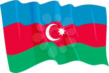 Royalty Free Clipart Image of a Cartoon of an Azerbaijan Flag