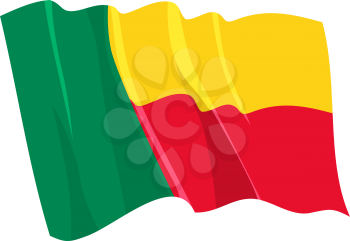 Royalty Free Clipart Image of a Cartoon Flag of Benin