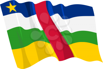 Royalty Free Clipart Image of a Cartoon Flag of Central African Republic