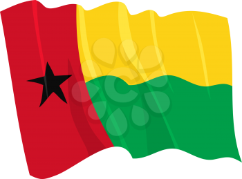 Royalty Free Clipart Image of the Flag of Guinea-Bissau