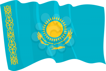 Royalty Free Clipart Image of the Kazakhstan Flag