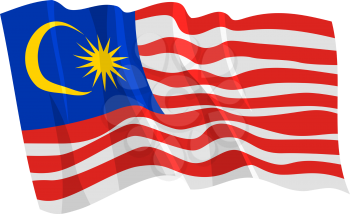 Royalty Free Clipart Image of the Malaysia Flag