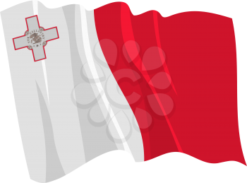 Royalty Free Clipart Image of the Malta Flag