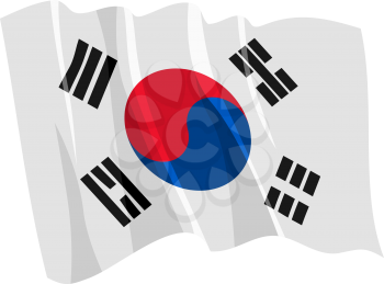 Royalty Free Clipart Image of the South Korean Flag