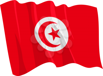 Royalty Free Clipart Image of a Tunisian Flag