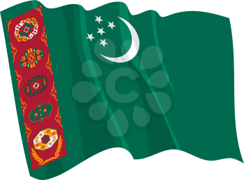 Royalty Free Clipart Image of a Turkmenistan Flag