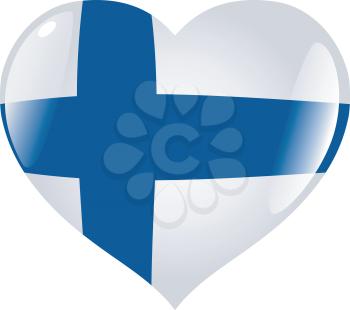 Image of heart with flag of Finland
