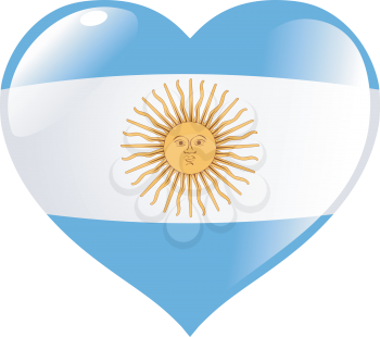 Image of heart with flag of Argentina