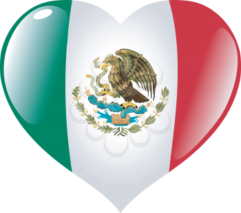 Image of heart with flag of Mexico