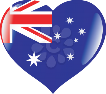Image of heart with flag of Australia