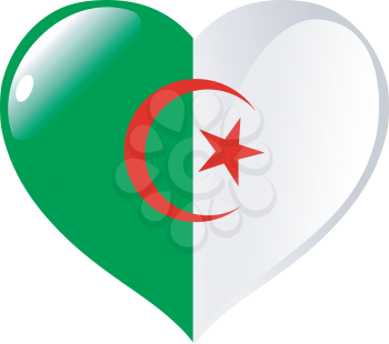Image of heart with flag of Algeria