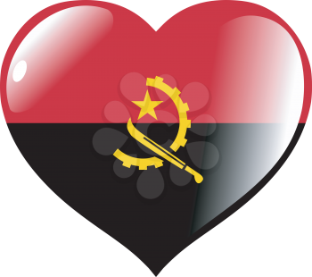 Image of heart with flag of Angola