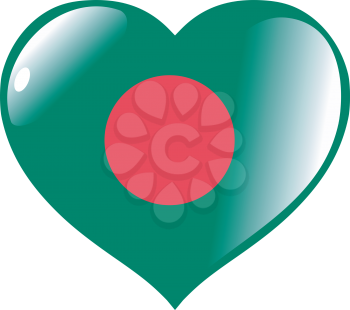 Image of heart with flag of Bangladesh
