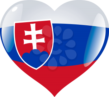 Image of heart with flag of Slovakia