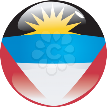 button in colours of Antigua and Barbuda