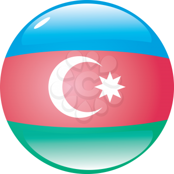 button in colours of Azerbaijan