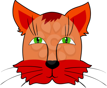 Cartoon vector illustration of head of cat