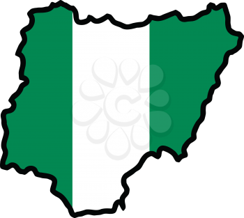 An illustration of map with flag of Nigeria