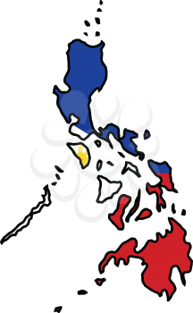An illustration of map with flag of Philippines