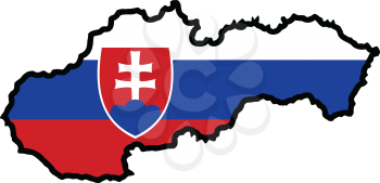 An illustration of map with flag of Slovakia