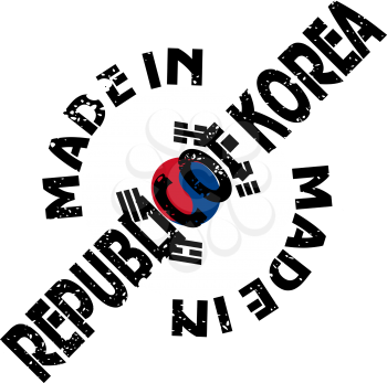 vector label Made in South Korea