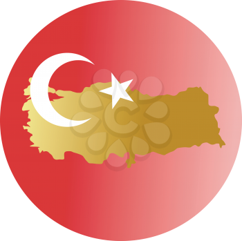 An illustration with button in national colours of Turkey