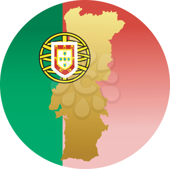 An illustration with button in national colours of Portugal