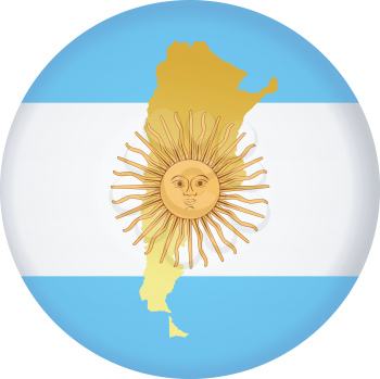 An illustration with button in national colours of Argentina