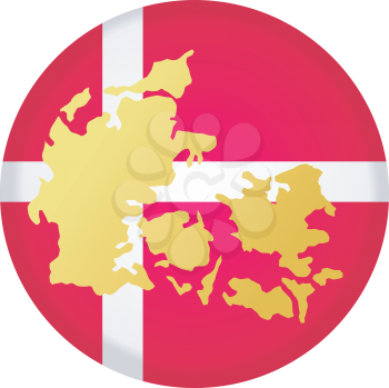 An illustration with button in national colours of Denmark