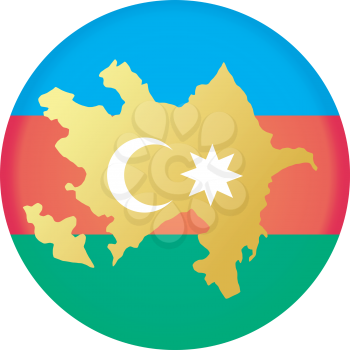 An illustration with button in national colours of Azerbaijan